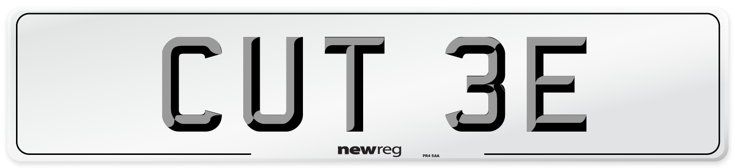 CUT 3E Number Plate from New Reg